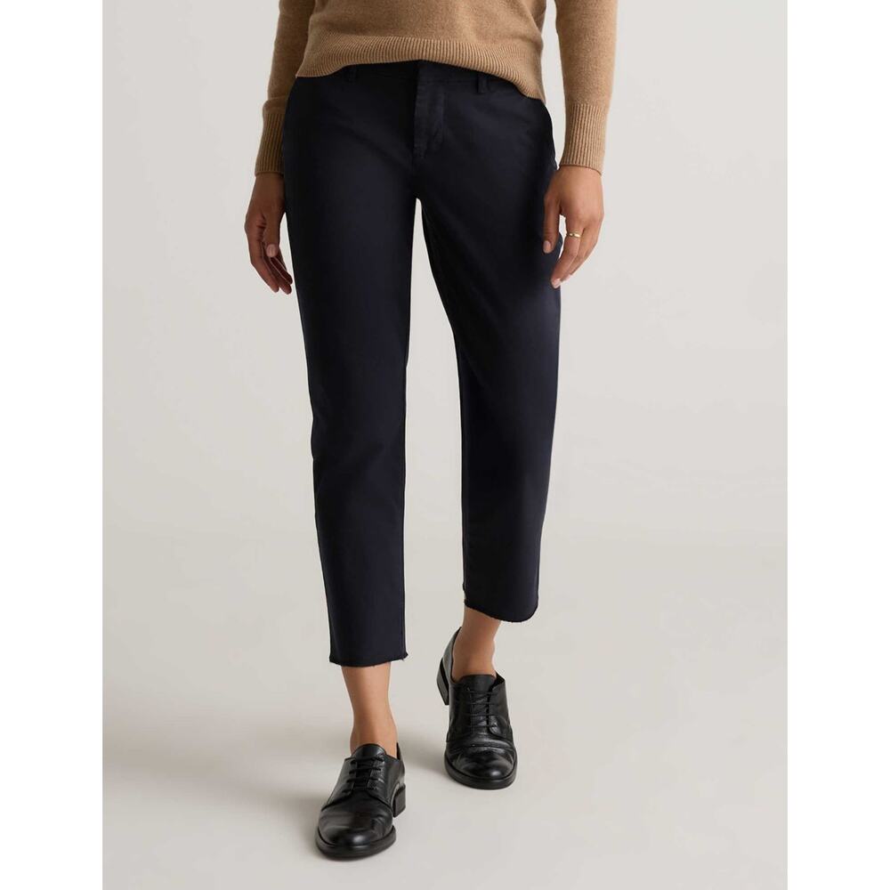 Quince Organic Stretch Cotton Girlfriend Chino Pants Black 12 quiet luxury Chic